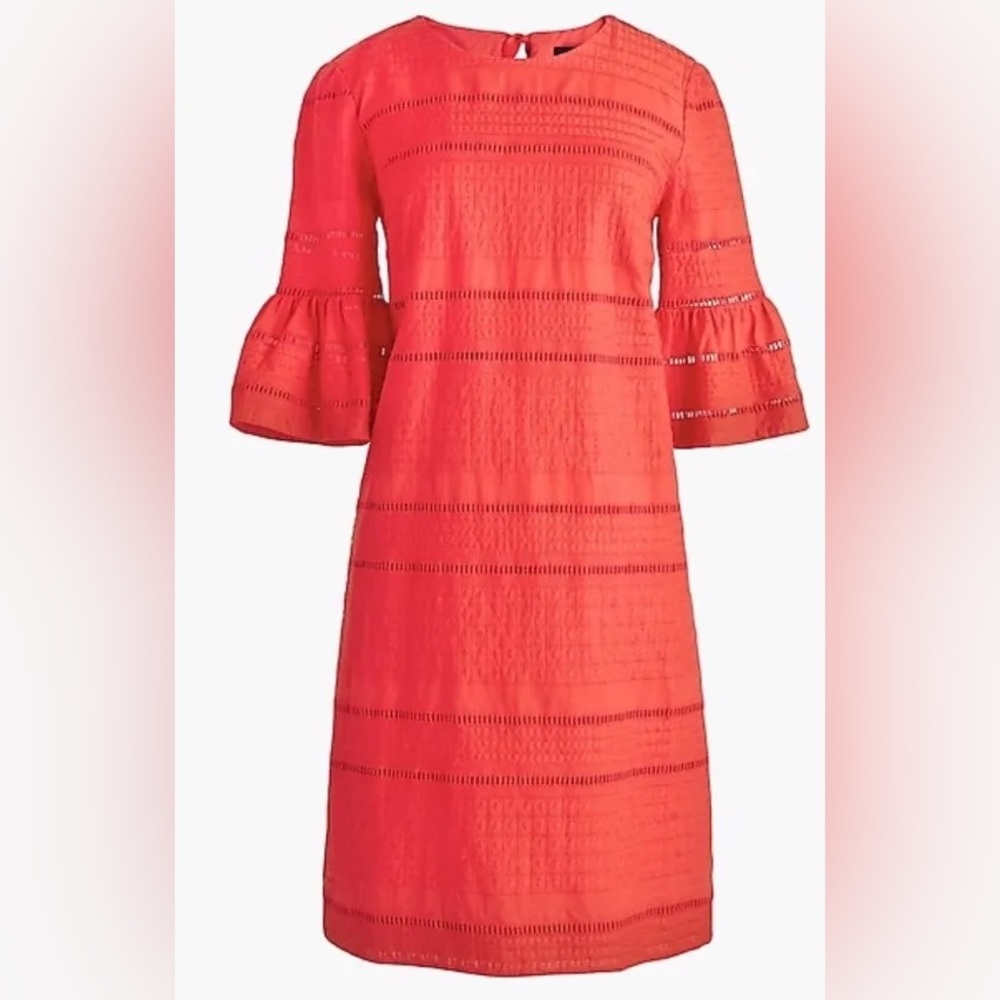 J. Crew flutter sleeve dress eyelet shift dress